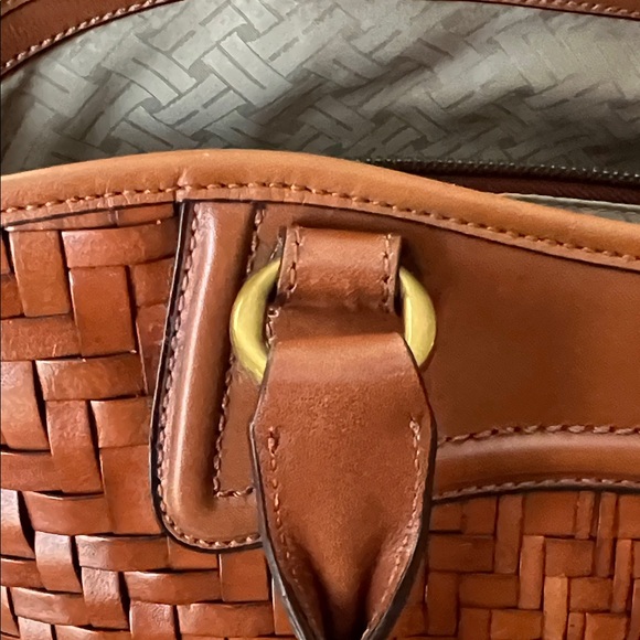 Cole Haan Woven Brown Leather Handbag - Picture 11 of 16
